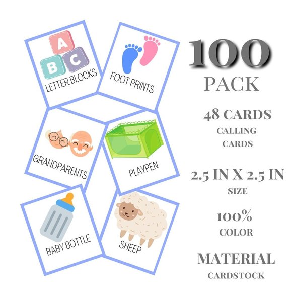 Baby Shower Games - 100 Boards Boy Girl - Baby Gender Reveal Games Invitations - Picture 3 of 4